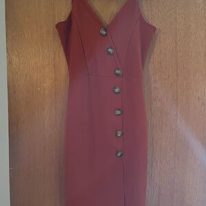 J for Justify Burgundy Midi Dress with Buttons